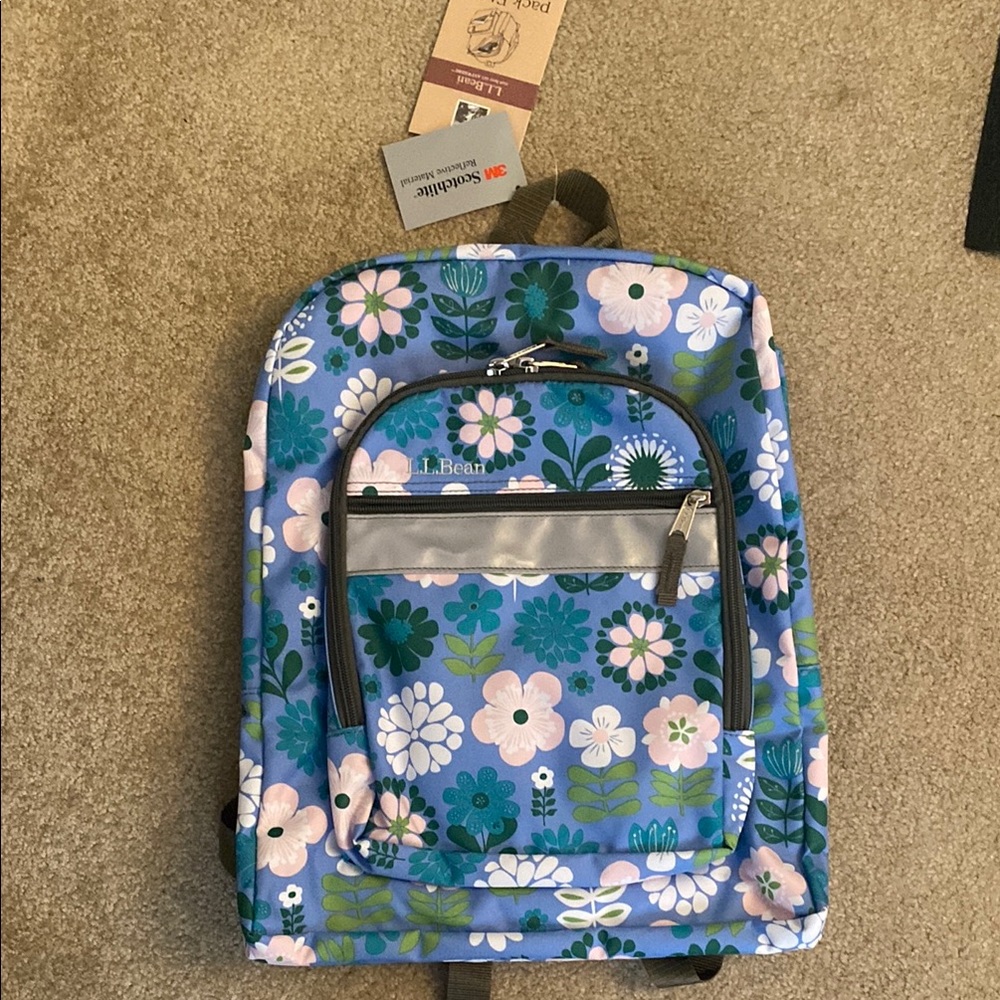 NEW Floral Backpack with Front Pocket LL Bean